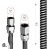 Flextron Gas Line Hose 5/8'' O.D. x 12'' Length 1/2" x 3/4" FIP Fittings, Stainless Steel Flexible Connector FTGC-SS12-12L